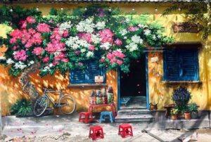 Vẽ tranh tường 3d quán trà chanh tại Hà Nội