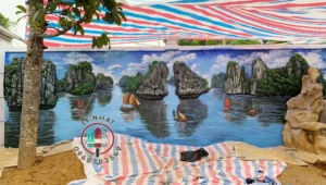 Đắp tranh tường bằng xi măng