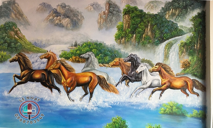 Mẫu Tranh đắp Mã Đáo Thành Công phù điêu cao cấp | lenhat.com 8 Tranh đắp nổi mã đáo thành công (tranh đắp Bát Mã). Sp hoàn thiện thực tế ''độc bản'' tại lenhat.com