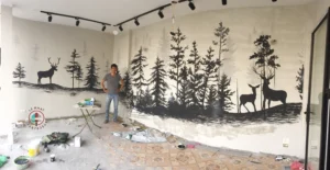 Vẽ quán trà sữa The Alley - 76 Đào Tấn - Hà Nội