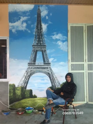 Vẽ tranh phong cảnh 3d cho quán cafe tại tp Phủ Lý - Hà Nam