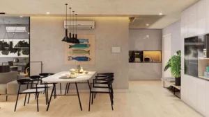 Sơn hiệu ứng bê tông đẹp cho phòng khách chung cư