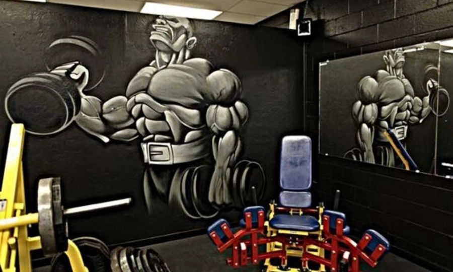 Tranh vẽ tường phòng gym và Yoga 4 tranh tường phòng gym -Ms586