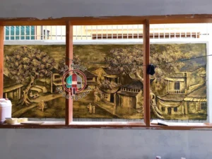 Đắp tranh phù điêu giả đồng bức phố cổ tại Kđt Dương Nội - Hà Đông