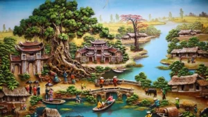 Tranh đắp bức đồng quê đẹp và bình yên - ms68