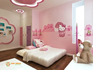 vẽ tranh tường phòng ngủ cho bé gái
