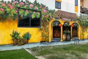 Hình vẽ trang trí quán trà sữa phong cách phố cổ Hội An - ms88