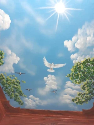 Trần mây giả gỗ đẹp - ms968