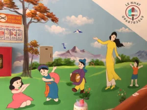 Tranh vẽ tường mầm non tại Bình Lục - Hà Nam