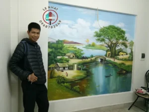 Vẽ tranh phong cảnh cánh đồng tại kdt Phú Lương - Hà Đông - Hà Nội