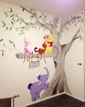 Vẽ tranh phòng ngủ cho bé ngộ nghĩnh