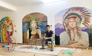 Vẽ tranh quán trà sữa tại kđt Vân Canh - Hoài Đức - Hà Nội