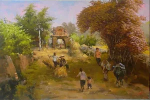 Vẽ tranh tường đồng quê trở về tuổi thơ