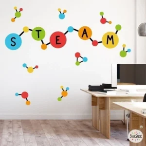Vẽ tranh tường mầm non đơn giản Steam