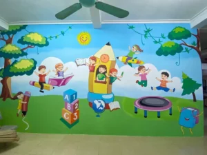Vẽ tranh tường mầm non hiện đại - ms55