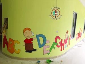 Vẽ tranh tường mầm non ngộ nghĩnh góc steam - ms02