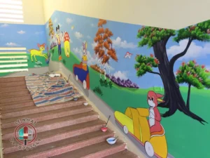 Vẽ tranh tường mầm non tại Yên Mỹ - Hưng Yên