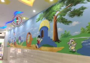 Vẽ tranh tường mầm non trẻ vui chơi tại tt.Yên Mỹ - Hưng Yên