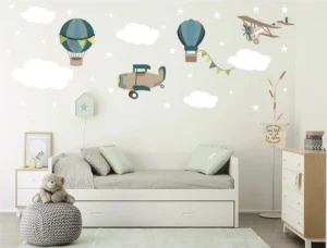 Vẽ tường phòng ngủ cho bé phong cách Hàn Quốc - ms88