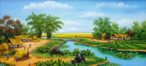 vẽ tranh phong cảnh cánh đồng - Ms89