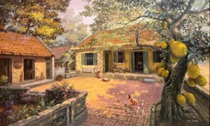 Vẽ tranh tường 3d phong cảnh đồng quê đẹp