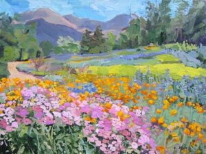 Tranh vườn hoa hiện đại