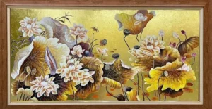 Tranh sơn dầu dát vàng - hàng cao cấp- ms66