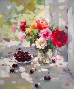 Tranh sơn dầu hiện đại - treo phòng ngủ căn hộ - ms 06