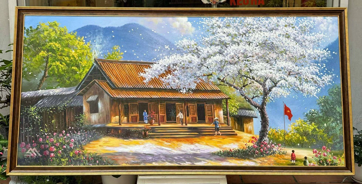 Tranh sơn dầu phong cảnh Tây Bắc - ms86 1 Tranh sơn dầu phong cảnh Tây Bắc - ms86