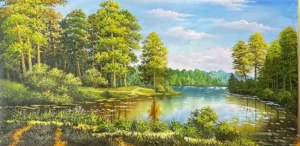 Tranh sơn dầu phong cảnh - treo phòng khách căn hộ - ms 06