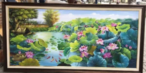 Tranh sơn dầu sen - ms 668