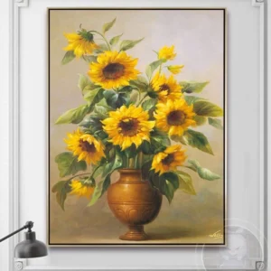 Vẽ bức hoa hướng dương treo phòng ngủ, phòng ăn, cầu thang, ban công