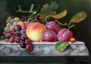 Bức vẽ tĩnh vật hoa quả treo phòng ăn - ms66