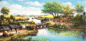 Tranh cánh đồng lúa - ms 888