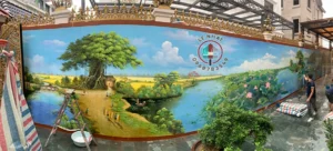 Vẽ tranh tường 3D phong cảnh đồng quê tại BT7/04 KĐT Phú Lương – Hà Đông, Hà Nội