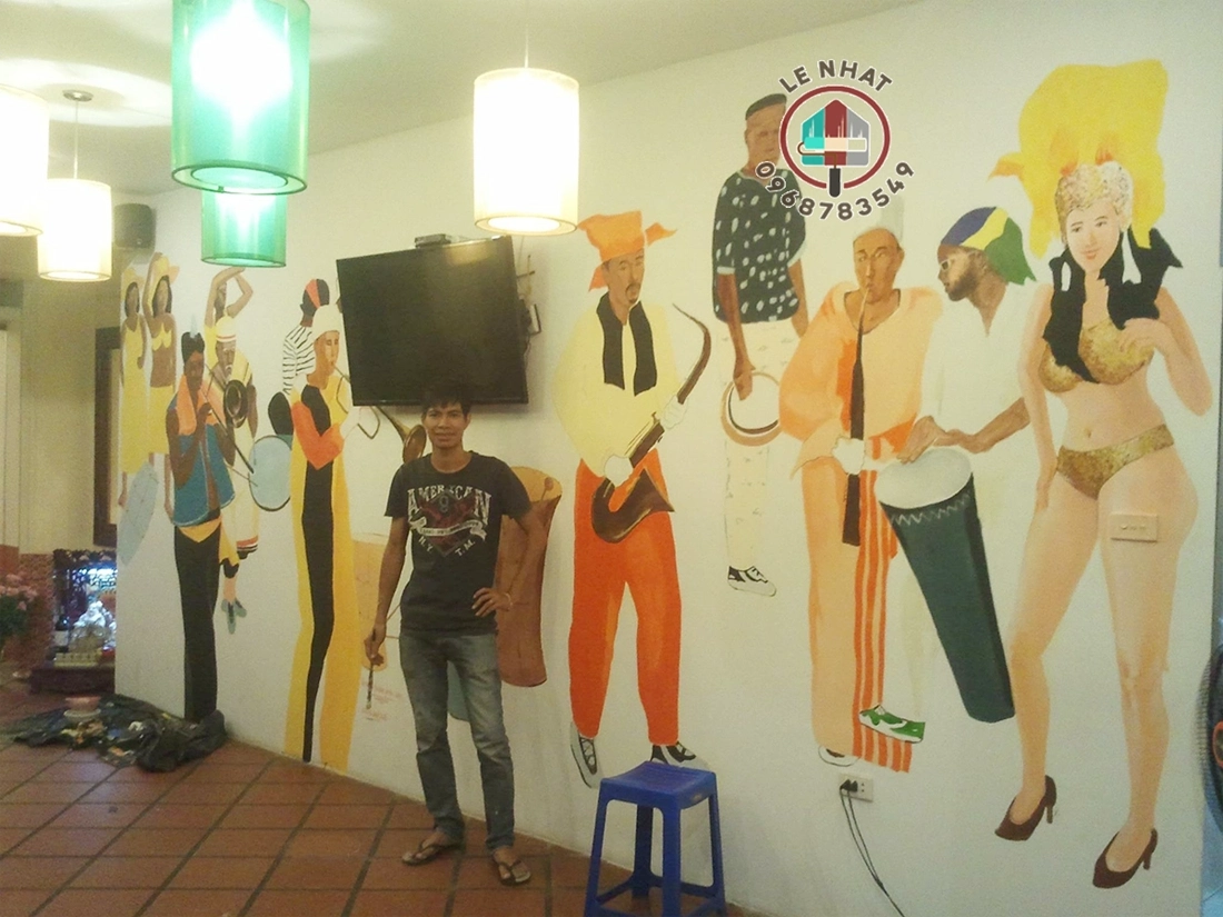 Vẽ tranh tường nhà hàng tại phố Linh Lang, quận Ba Đình, Hà Nội 1 Vẽ tranh tường nhà hàng tại phố Linh Lang, quận Ba Đình, Hà Nội