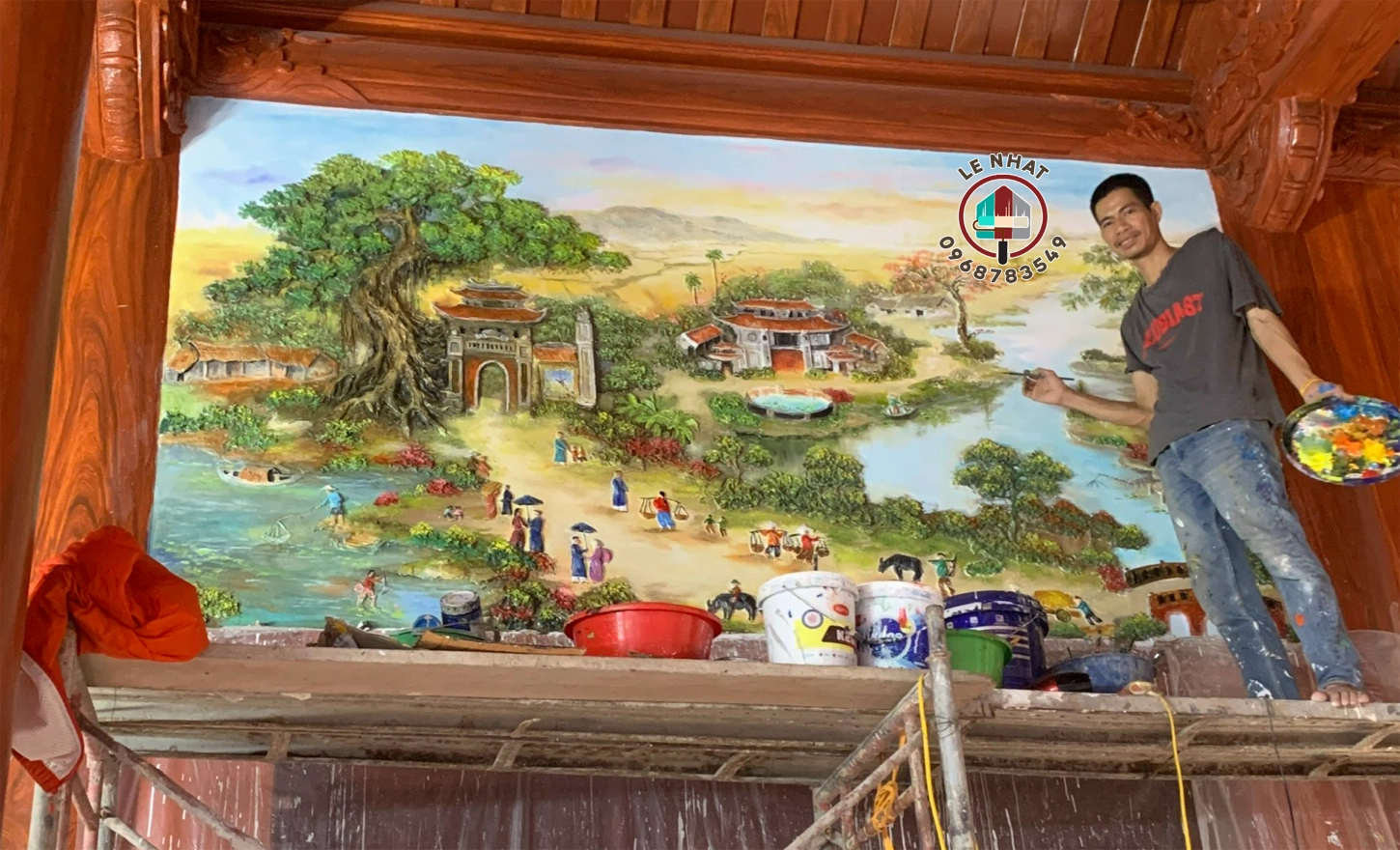 Cong trinh dap tranh tuong buc dong que tai Giao Thuy Nam Dinh