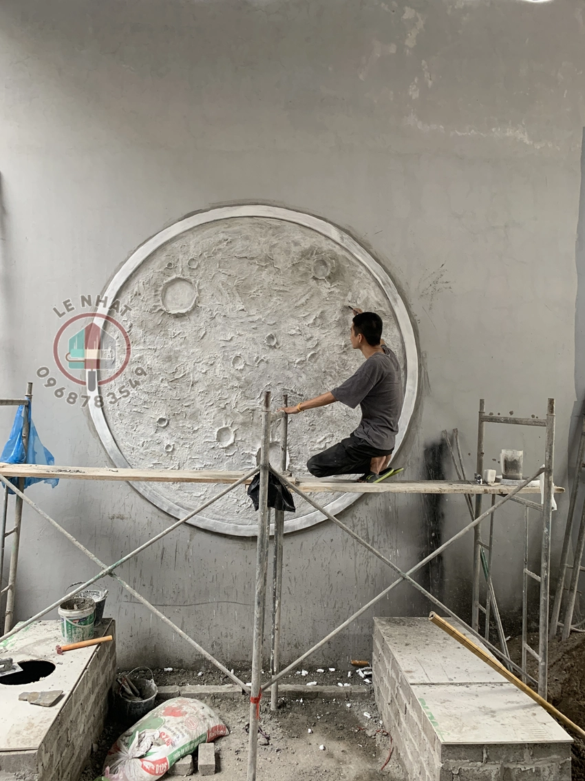 Đắp Mặt Trăng Bằng Xi Măng Nghệ Thuật – Tạo Điểm Nhấn Độc Đáo Cho Mọi Công Trình 3 Hoan thien dap mat trang bang xi mang